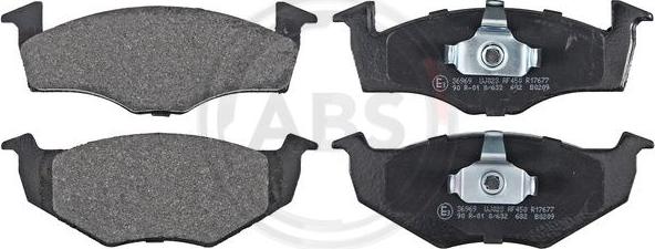 A.B.S. 36969 - Brake Pad Set, disc brake www.parts5.com