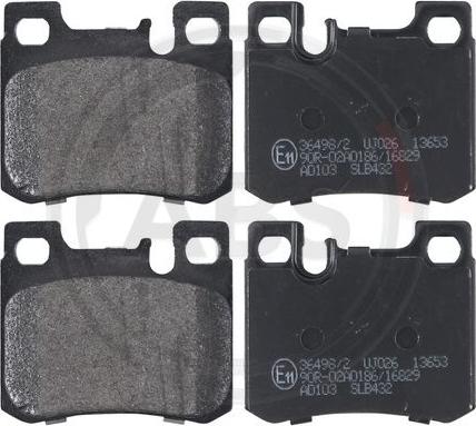 A.B.S. 36498/2 - Brake Pad Set, disc brake www.parts5.com