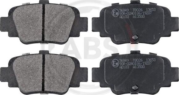 A.B.S. 36849 - Brake Pad Set, disc brake www.parts5.com