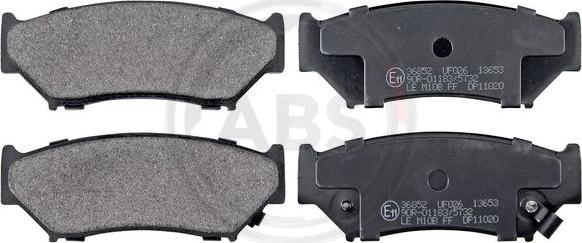 A.B.S. 36852 - Brake Pad Set, disc brake www.parts5.com