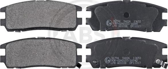 A.B.S. 36794 - Brake Pad Set, disc brake www.parts5.com