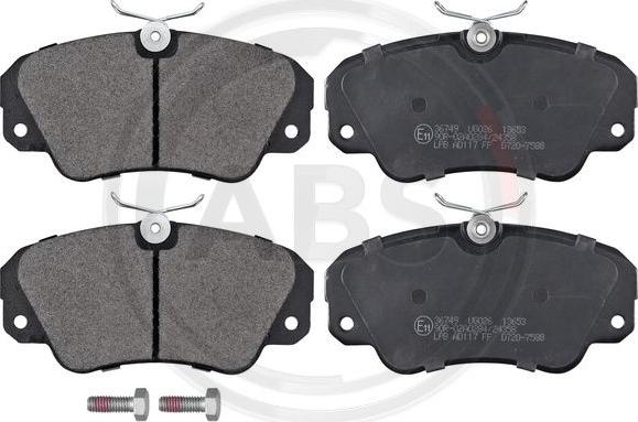 A.B.S. 36749 - Тормозные колодки, дисковые, комплект www.parts5.com