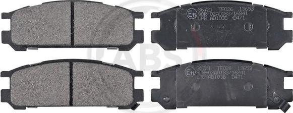 A.B.S. 36721 - Brake Pad Set, disc brake www.parts5.com