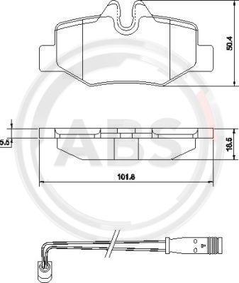 A.B.S. 37450 - Piduriklotsi komplekt,ketaspidur www.parts5.com