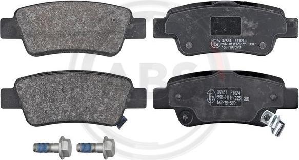 A.B.S. 37651 - Brake Pad Set, disc brake www.parts5.com