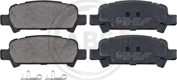 A.B.S. 37164 - Тормозные колодки, дисковые, комплект www.parts5.com