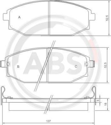 A.B.S. 37173 - Комплект спирачно феродо, дискови спирачки www.parts5.com