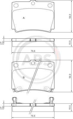 A.B.S. 37284 - Sada brzdových destiček, kotoučová brzda www.parts5.com