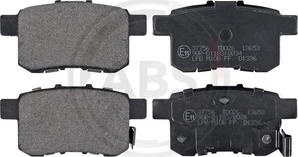 A.B.S. 37756 - Brake Pad Set, disc brake www.parts5.com