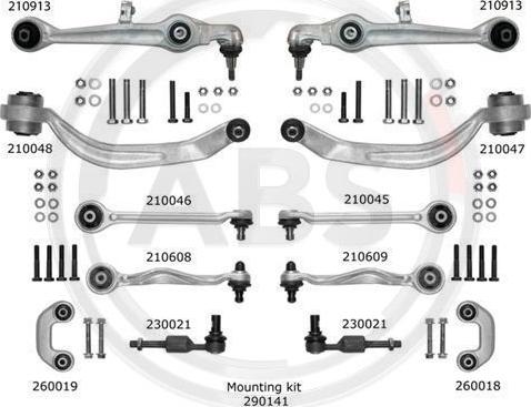 A.B.S. 219902 - Σετ επισκευής, ψαλίδι www.parts5.com