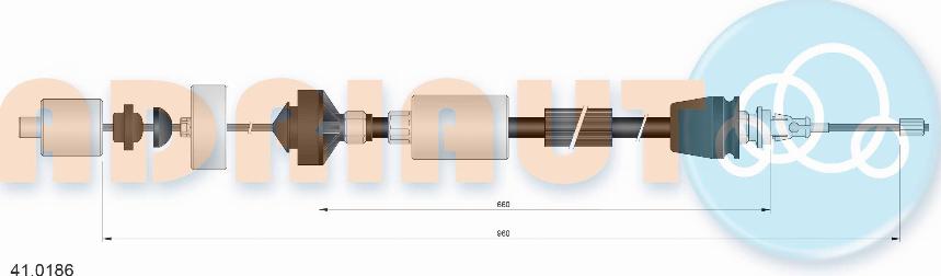 Adriauto 41.0186 - Ντίζα, μηχανισμός συμπλέκτη www.parts5.com