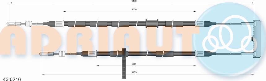 Adriauto 43.0216 - Cable, parking brake www.parts5.com