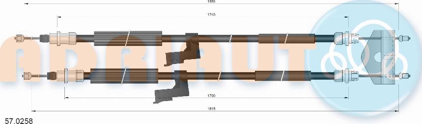 Adriauto 57.0258 - Huzal, rögzítőfék www.parts5.com