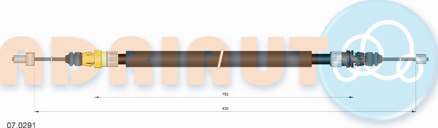 Adriauto 07.0291 - Cable, parking brake www.parts5.com