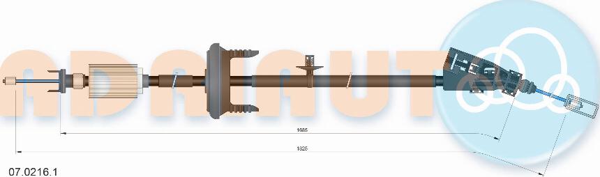 Adriauto 07.0216.1 - Cable, parking brake www.parts5.com