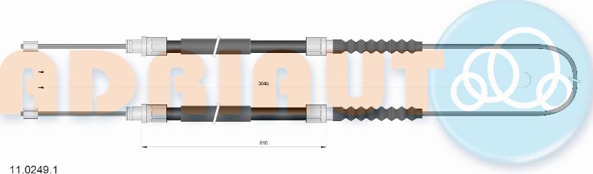 Adriauto 11.0249.1 - Żażné lanko parkovacej brzdy www.parts5.com