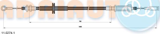 Adriauto 11.0274.1 - Cable, parking brake parts5.com