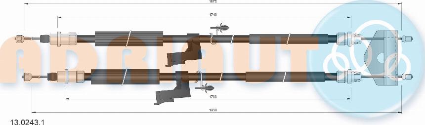 Adriauto 13.0243.1 - Cable, parking brake www.parts5.com