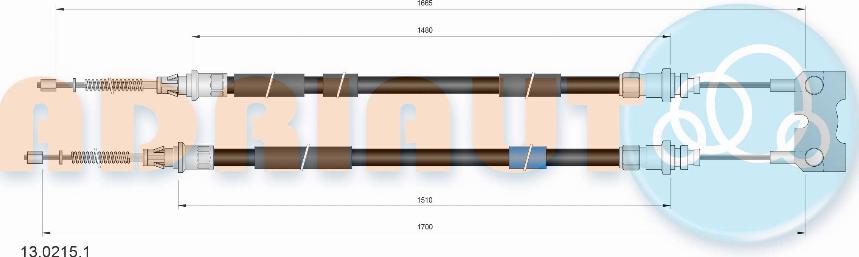 Adriauto 13.0215.1 - Cable, parking brake parts5.com