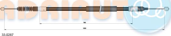 Adriauto 33.0287 - Cable, parking brake www.parts5.com