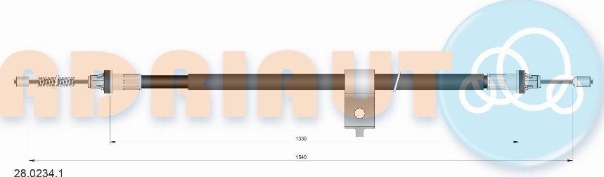 Adriauto 28.0234.1 - Cablu, frana de parcare www.parts5.com