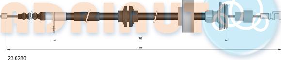 Adriauto 23.0280 - Cable, parking brake www.parts5.com