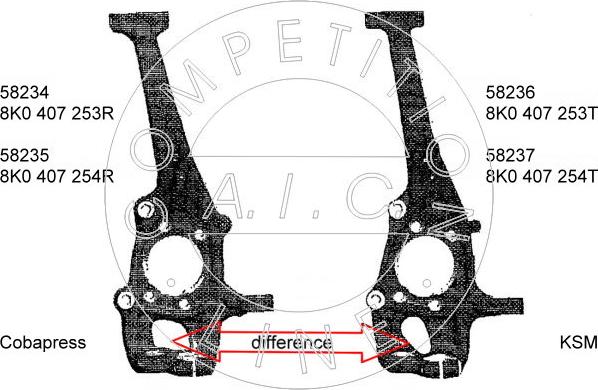 AIC 58237 - Ακραξόνιο, ανάρτηση τροχών www.parts5.com