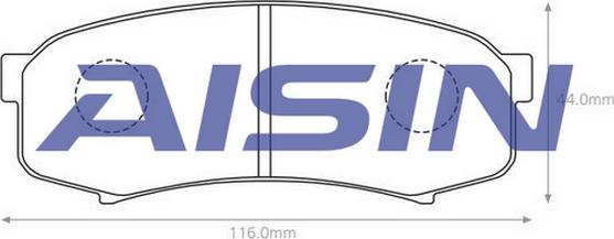 AISIN A2N012 - Brake Pad Set, disc brake www.parts5.com