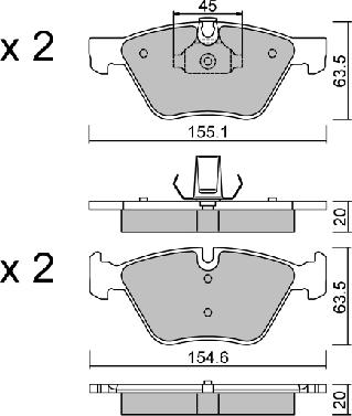 AISIN BPBM-1007 - Set placute frana,frana disc www.parts5.com