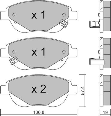 AISIN BPFI-1045 - Brake Pad Set, disc brake www.parts5.com