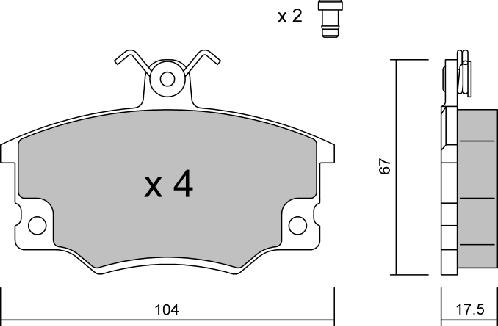 AISIN BPFI-1038 - Sada brzdových destiček, kotoučová brzda www.parts5.com