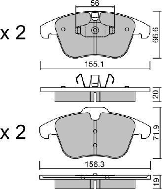 AISIN BPFO-1003 - Komplet zavornih oblog, ploscne (kolutne) zavore www.parts5.com