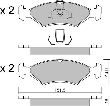 AISIN BPFO-1015 - Brake Pad Set, disc brake parts5.com