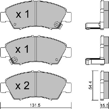 AISIN BPHO-1904 - Sada brzdových destiček, kotoučová brzda www.parts5.com