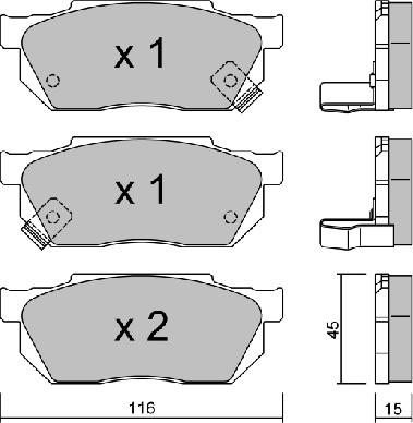 AISIN BPHO-1906 - Sada brzdových destiček, kotoučová brzda www.parts5.com