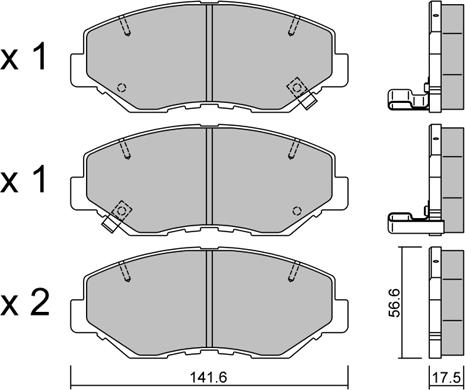 AISIN BPHO-1908 - Sada brzdových destiček, kotoučová brzda www.parts5.com