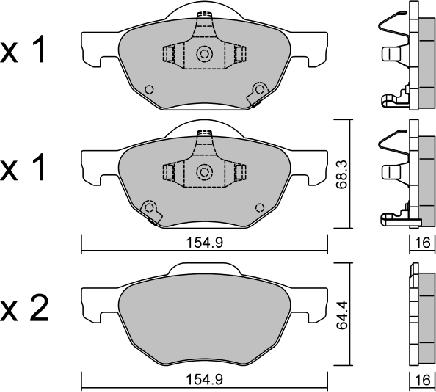 AISIN BPHO-1903 - Brake Pad Set, disc brake www.parts5.com