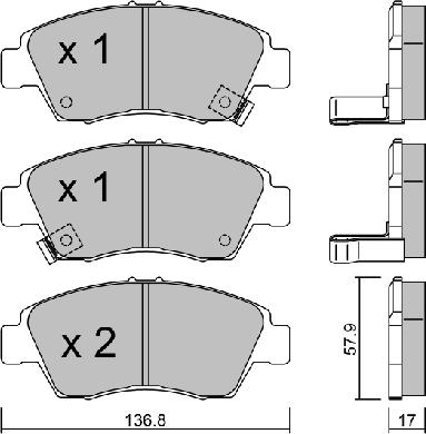 AISIN BPHO-1001 - Brake Pad Set, disc brake parts5.com