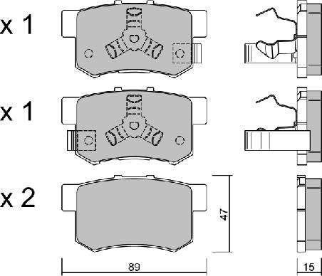 AISIN BPHO-2001 - Kit de plaquettes de frein, frein à disque www.parts5.com