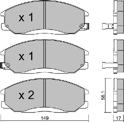 AISIN BPHY-1905 - Brake Pad Set, disc brake www.parts5.com