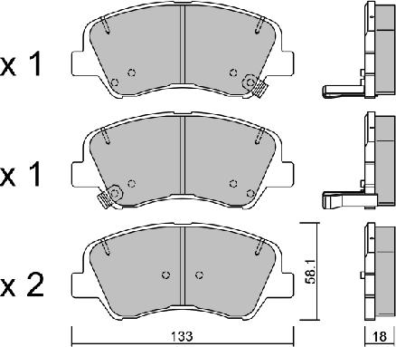 AISIN BPHY-1011 - Brake Pad Set, disc brake www.parts5.com