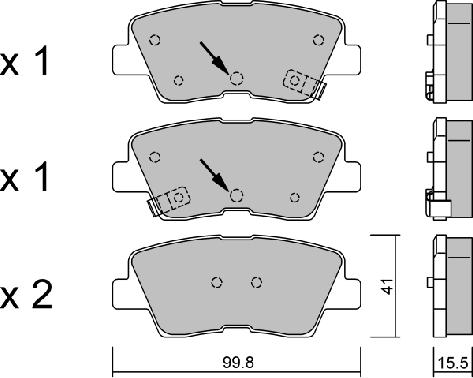 AISIN BPHY-2004 - Brake Pad Set, disc brake parts5.com