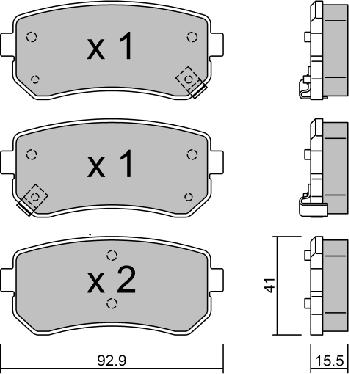 AISIN BPHY-2002 - Set placute frana,frana disc www.parts5.com