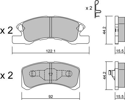 AISIN BPMI-1007 - Brake Pad Set, disc brake www.parts5.com