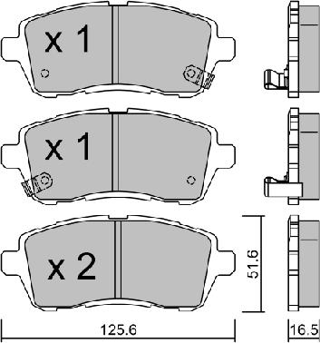 AISIN BPMZ-1002 - Juego de pastillas de freno www.parts5.com