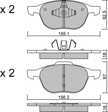 AISIN BPMZ-1007 - Bremsbelagsatz, Scheibenbremse www.parts5.com