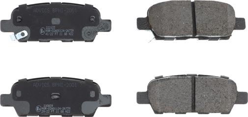 AISIN BPNI-2001 - Brake Pad Set, disc brake www.parts5.com