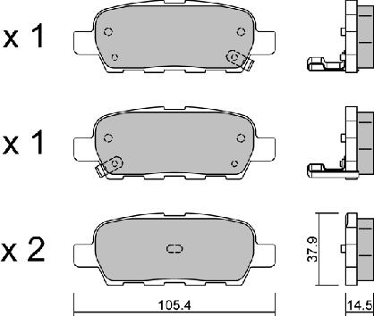 AISIN BPNI-2001 - Brake Pad Set, disc brake www.parts5.com