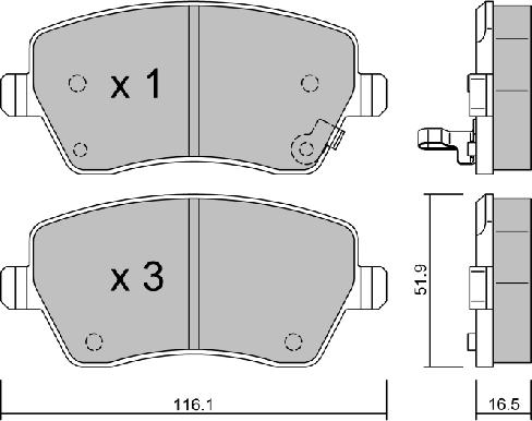 AISIN BPOP-1008 - Juego de pastillas de freno www.parts5.com