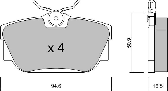 AISIN BPPE-1017 - Тормозные колодки, дисковые, комплект www.parts5.com